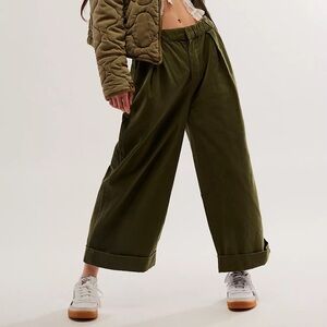 Free People AFTER LOVE CUFF (Moss Song) Pants Size Large